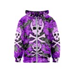 Purple Girly Skull Kids  Zipper Hoodie