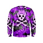 Purple Girly Skull Kids  Sweatshirt