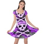 Purple Girly Skull Cap Sleeve Dress