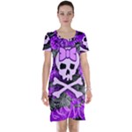 Purple Girly Skull Short Sleeve Nightdress
