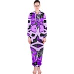 Purple Girly Skull Hooded Jumpsuit (Ladies)