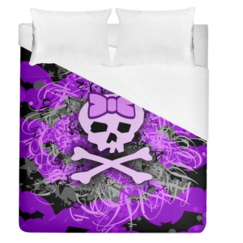 Purple Girly Skull Duvet Cover (Queen Size) from ArtsNow.com