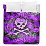Purple Girly Skull Duvet Cover Double Side (Queen Size)