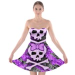 Purple Girly Skull Strapless Bra Top Dress