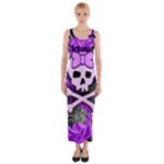 Purple Girly Skull Fitted Maxi Dress