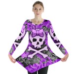 Purple Girly Skull Long Sleeve Tunic 