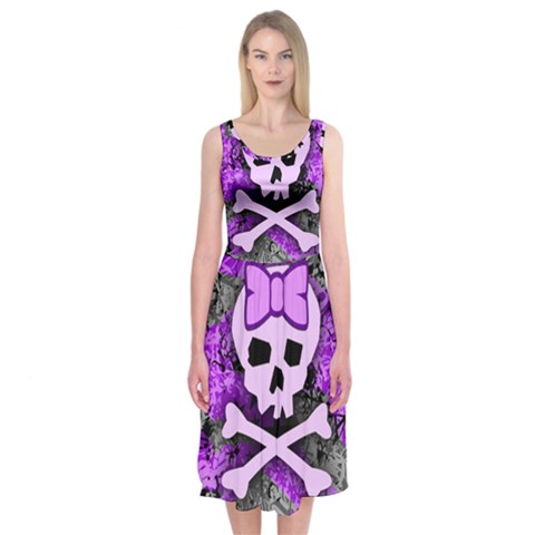 Purple Girly Skull Midi Sleeveless Dress from ArtsNow.com