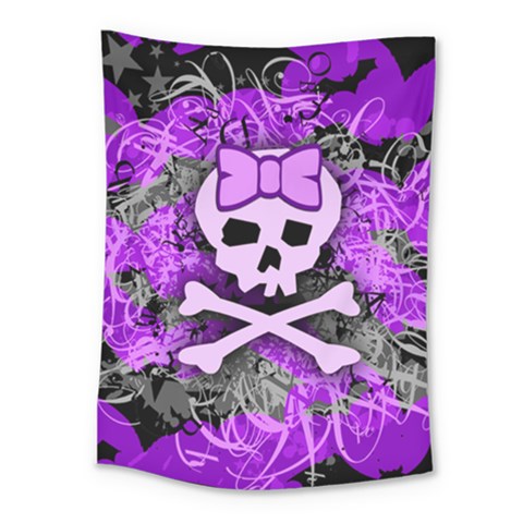 Purple Girly Skull Medium Tapestry from ArtsNow.com