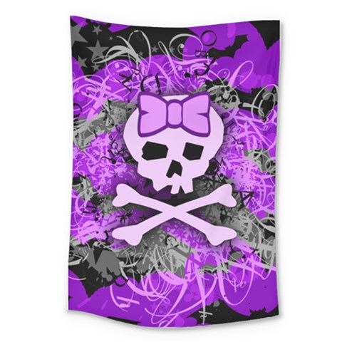 Purple Girly Skull Large Tapestry from ArtsNow.com