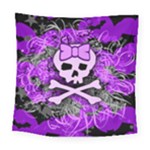 Purple Girly Skull Square Tapestry (Large)