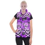 Purple Girly Skull Women s Button Up Vest