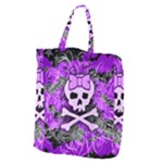 Purple Girly Skull Giant Grocery Tote