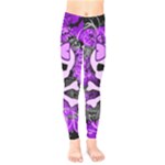 Purple Girly Skull Kids  Legging