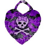 Purple Girly Skull Giant Heart Shaped Tote