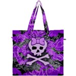 Purple Girly Skull Canvas Travel Bag