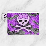 Purple Girly Skull Canvas Cosmetic Bag (Medium)