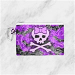 Purple Girly Skull Canvas Cosmetic Bag (Small)