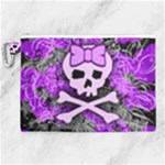 Purple Girly Skull Canvas Cosmetic Bag (XL)