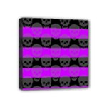 Purple Goth Skulls  Mini Canvas 4  x 4  (Stretched)