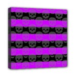 Purple Goth Skulls  Mini Canvas 8  x 8  (Stretched)