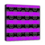 Purple Goth Skulls  Mini Canvas 8  x 8  (Stretched)