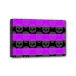 Purple Goth Skulls  Mini Canvas 6  x 4  (Stretched)