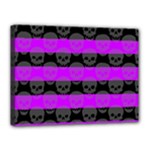 Purple Goth Skulls  Canvas 16  x 12  (Stretched)