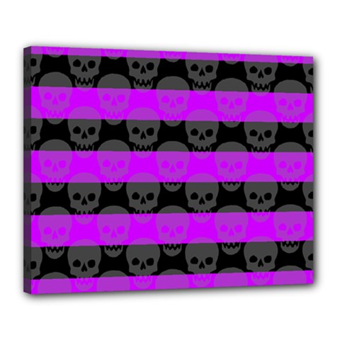 Purple Goth Skulls  Canvas 20  x 16  (Stretched) from ArtsNow.com