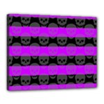 Purple Goth Skulls  Canvas 20  x 16  (Stretched)
