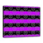 Purple Goth Skulls  Canvas 20  x 16  (Stretched)