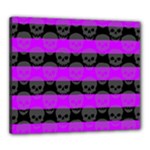 Purple Goth Skulls  Canvas 24  x 20  (Stretched)