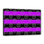 Purple Goth Skulls  Canvas 18  x 12  (Stretched)