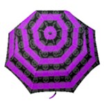 Purple Goth Skulls  Folding Umbrella