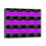 Purple Goth Skulls  Deluxe Canvas 14  x 11  (Stretched)