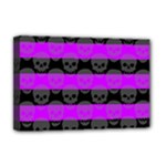 Purple Goth Skulls  Deluxe Canvas 18  x 12  (Stretched)