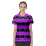 Purple Goth Skulls  Women s Sport Mesh Tee