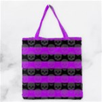 Purple Goth Skulls  Grocery Tote Bag