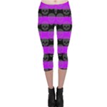Purple Goth Skulls  Capri Leggings 