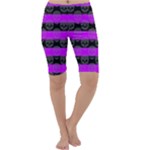 Purple Goth Skulls  Cropped Leggings 