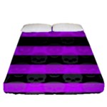 Purple Goth Skulls  Fitted Sheet (Queen Size)