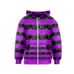 Purple Goth Skulls  Kids  Zipper Hoodie