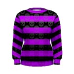 Purple Goth Skulls  Women s Sweatshirt