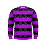 Purple Goth Skulls  Kids  Sweatshirt