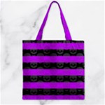 Purple Goth Skulls  Zipper Grocery Tote Bag