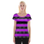 Purple Goth Skulls  Cap Sleeve Top