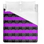 Purple Goth Skulls  Duvet Cover (Queen Size)