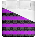 Purple Goth Skulls  Duvet Cover (King Size)