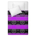 Purple Goth Skulls  Duvet Cover Double Side (Single Size)