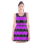 Purple Goth Skulls  Scoop Neck Skater Dress