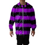 Purple Goth Skulls  Kids  Hooded Windbreaker